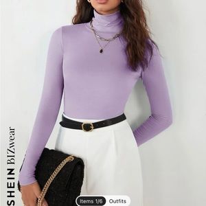 SHEIN BIZwear High Neck Form Fitted Top